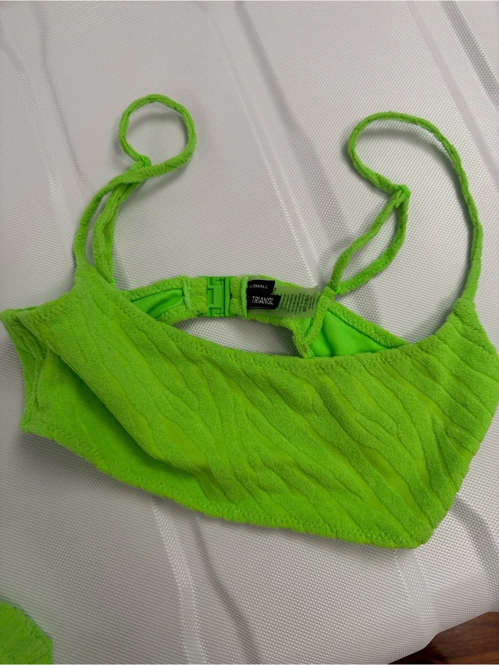 triangl swimwear Neon Lime Ribbed Bikini Set